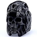 Wholesale  Simple Retro Punk Goethe Ring Titanium Steel Rust-free Fashion Jewelry Ring Pendant